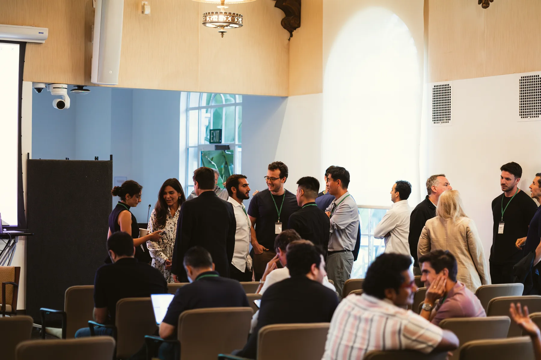 Guests gathering before the Fireside Chat